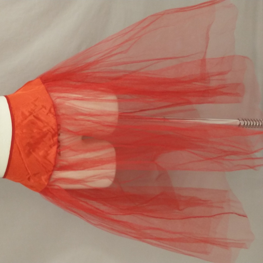 Red Satin Fifties Party Dress Vintage 50's Feminine Fit and Flare made in USA - Picture 9 of 14